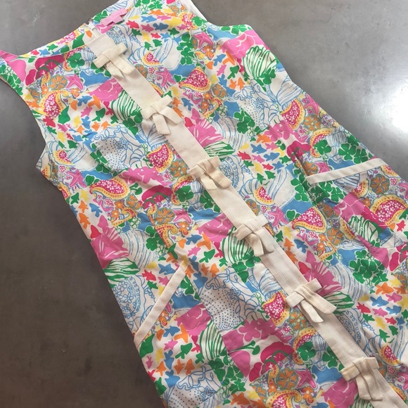 Lilly Pulitzer Dresses & Skirts - Lilly Pulitzer Patchwork Bow Detail Shift Dress